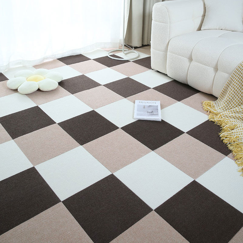 Japanese-Style Splicing Carpet for Bedroom, Full Coverage for Living Room, Large Area Floor Mat, Office Adhesive-Free Self-Adhesive Square Floor Sticker