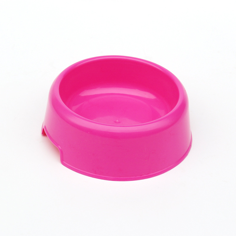 Wholesale Practical Plastic Pet Bowl Candy Color Dog Bowl Round Single Bowl Cat Bowl Pet Food Bowl Rice Bowl