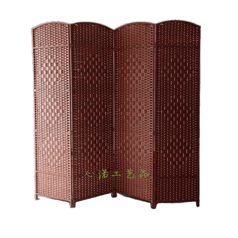 Woven Rattan Screen, Hand-Folded Partition, Solid Wood, Fashionable Hotel Entrance, Living Room, Bedroom, Mobile Folding Screen, Simple Factory