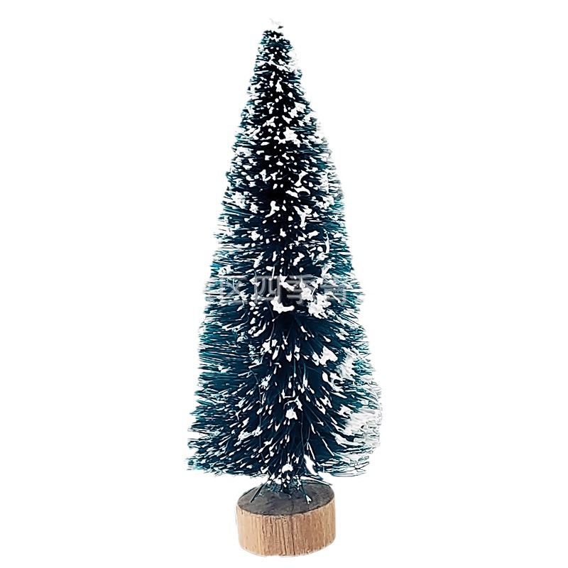 Cross-Border Mini Christmas Tree with Encrypted Sisal Fiber Dipped in White Snow, Desktop Small Christmas Tree Decoration Ornament for Christmas