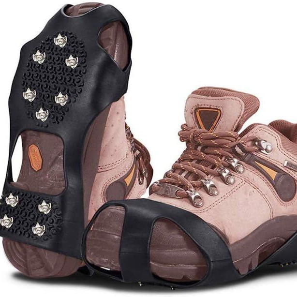 Кошки Kuzhong, 10 зубьев, стальные шипы, альпинизм, рыбалка, снег, нескользящий чехол для обуви, нержавеющая сталь, шипы для льда и снега, силикон