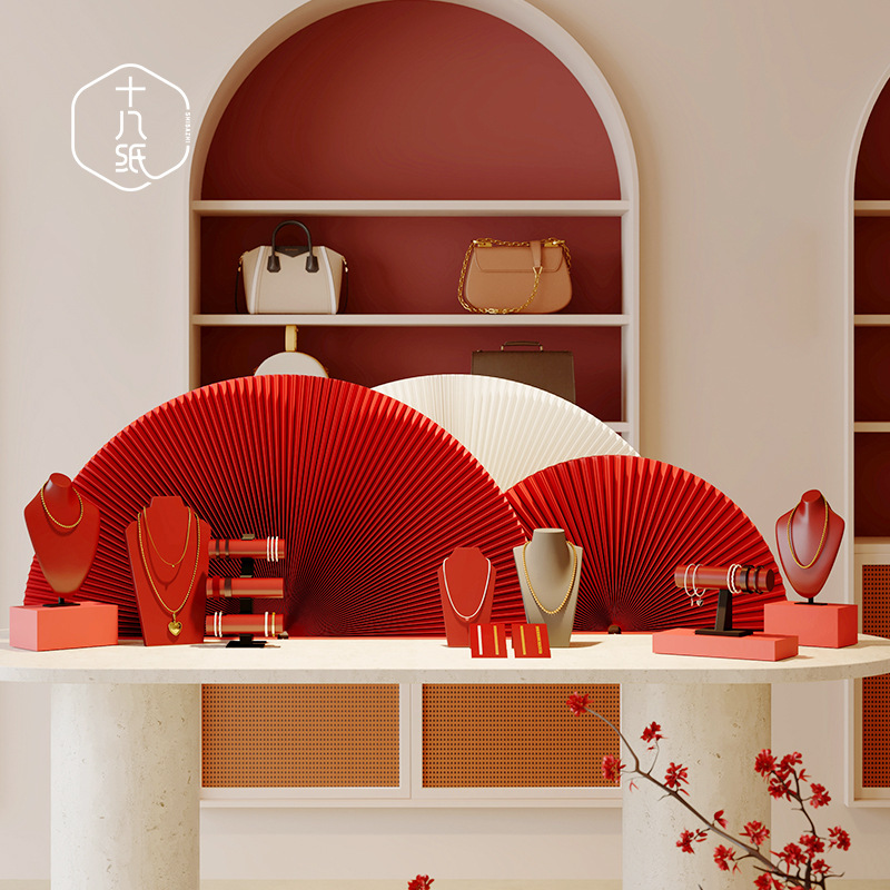 Восемнадцать бумажный органайзер бумажный веер китайский стиль ремесло для фотографии украшение для окна