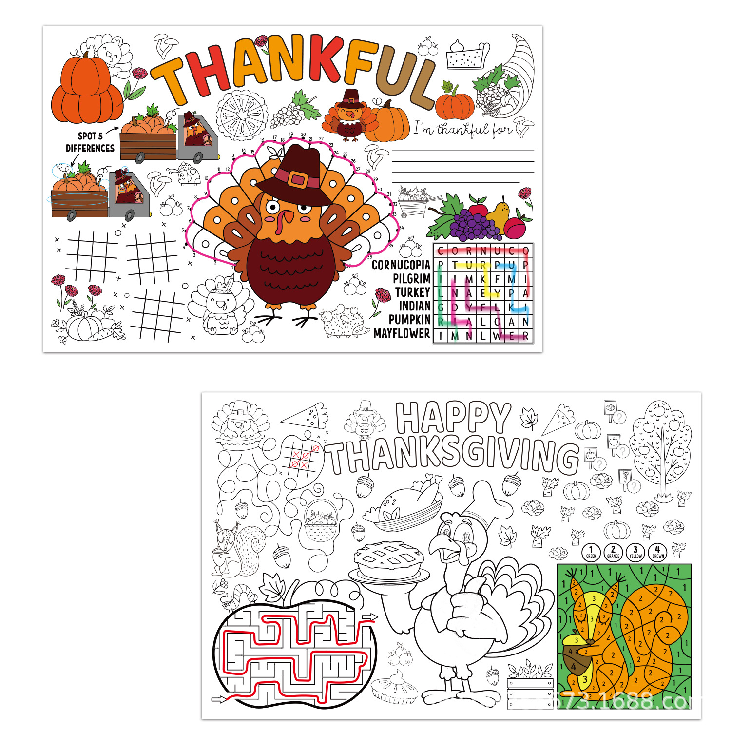 12pcs Thanksgiving Table Mat, Disposable Placemat, Suitable for Dining Paper Placemat for Autumn