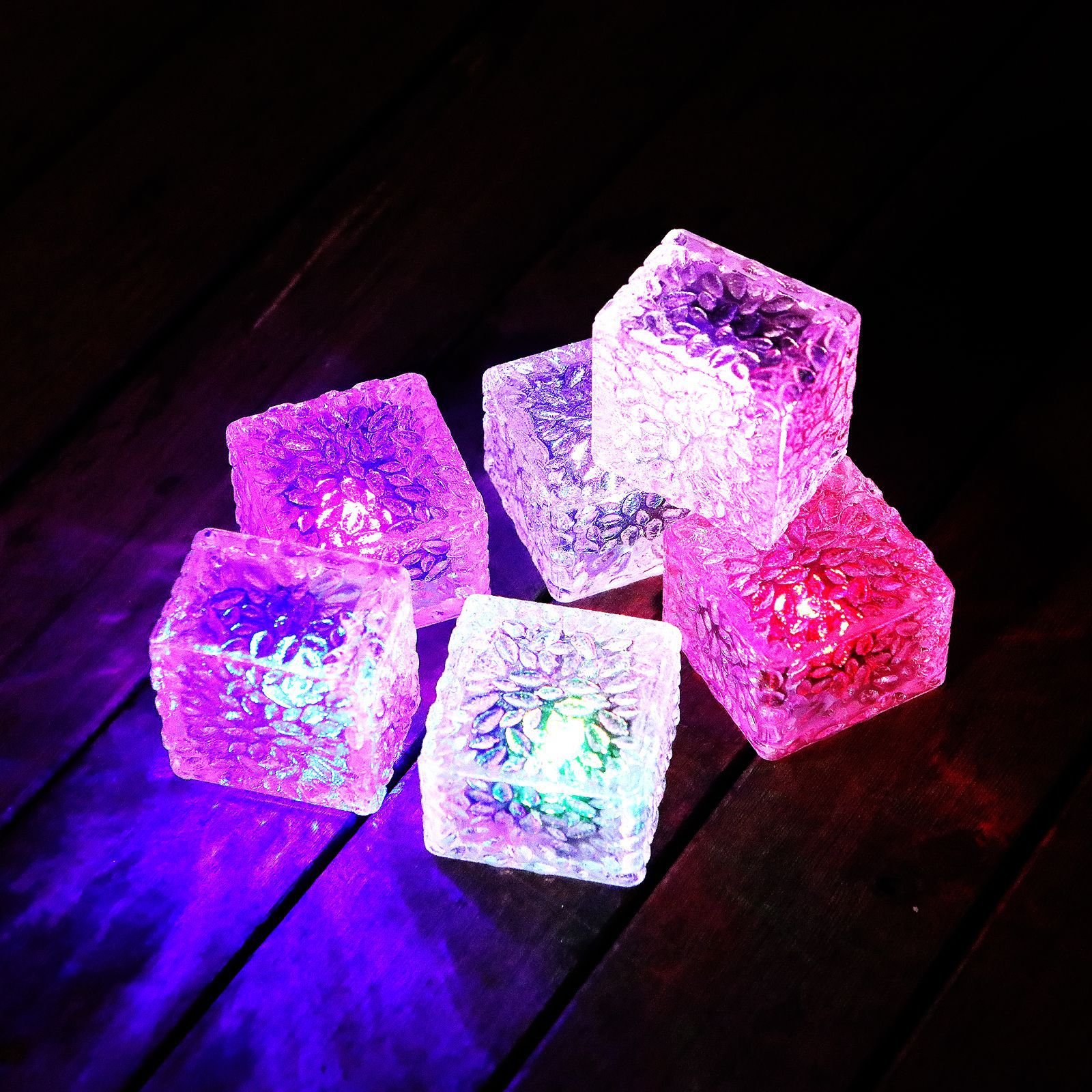 Солнечные садовые огни, уличные ландшафтные огни, имитация стеклянных плиток, декоративные атмосферные квадратные зарытые огни