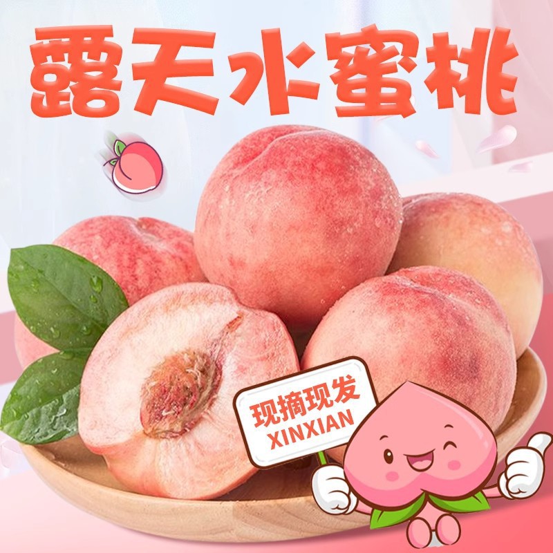 [Прямая доставка из сада] Хэнань свежие персики, свежесобранные хрустящие сладкие персики, свежие фрукты, экстра большие персики, целая коробка