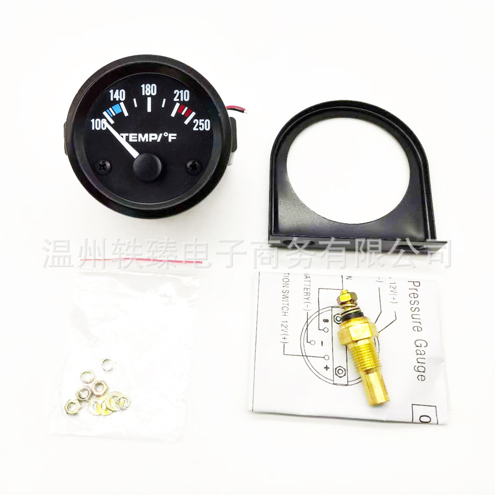 Cross-border hot sale 52MM car modified meter 12V voltage universal Fahrenheit water temperature meter 100-250℉