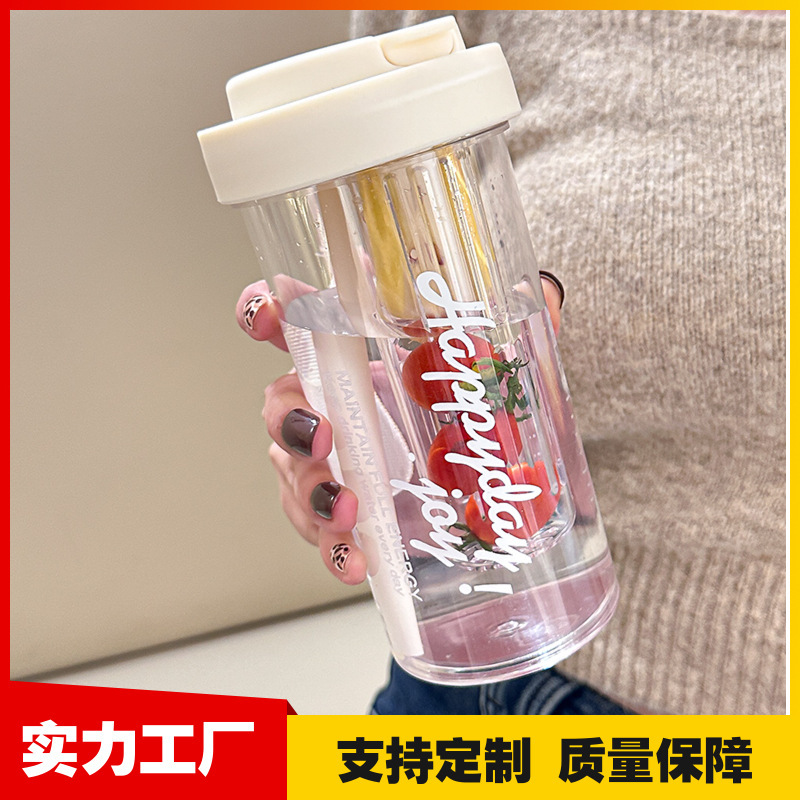 New high temperature resistant water cup girls portable spring and summer high color plastic straw kettle pc large capacity water cup