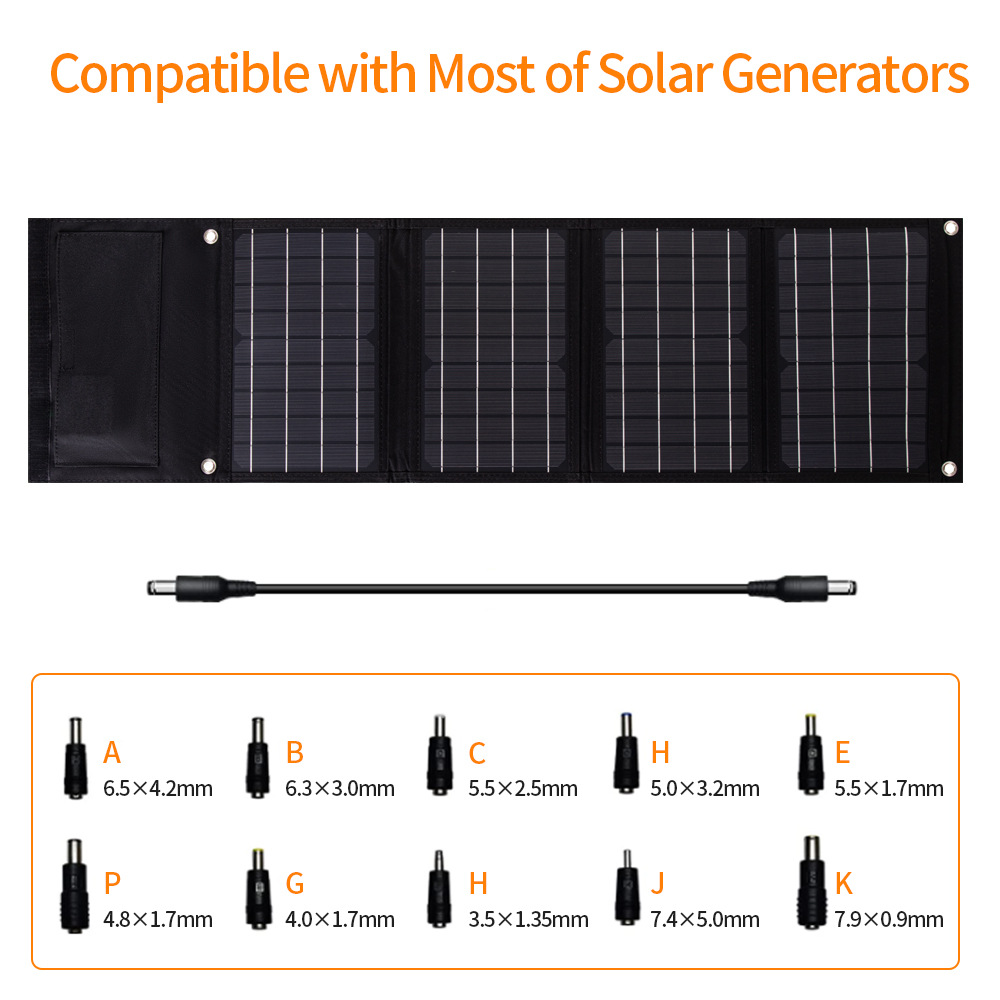 Solar Charging Panel Foldable Portable 30W Monocrystalline Silicon Solar Panel Solar Charger Mobile Power Supply