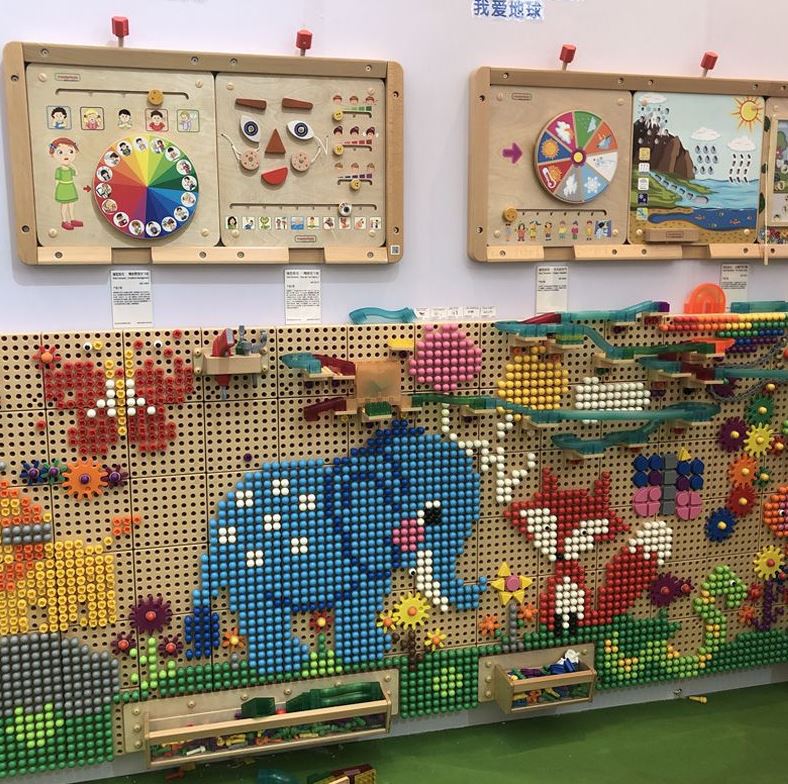 Kindergarten Wall Toys Wall Activity Wall Building Block Wall Toys Early Education Kidsren's Ever-Changing Game Wall Hole Board Wall