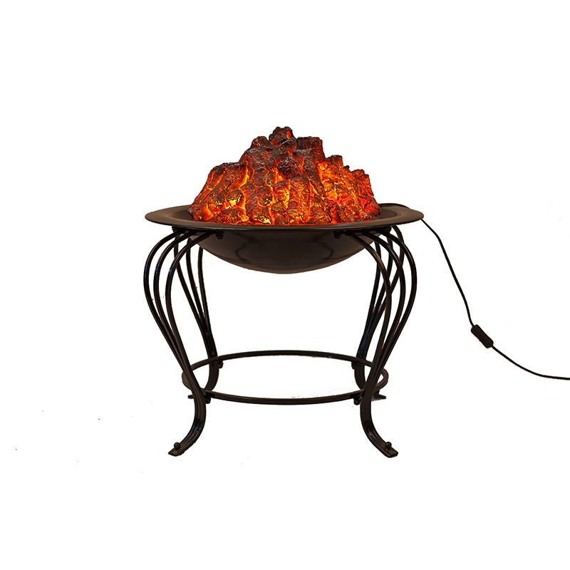 European heating wall decoration charcoal hotel bar living room with electronic simulation fireplace heating decoration charcoal