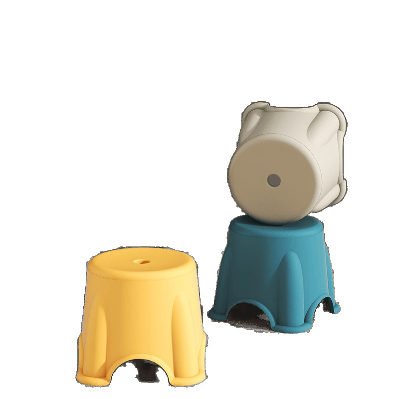 Children's Small Stool Extra Thick Plastic Bench Household Round Adult Non-Slip Shoe Changing Baby Bath Bedroom Chair Factory