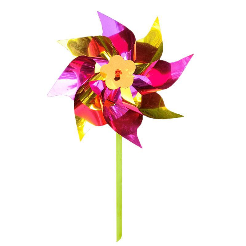 Plastic Sheet Small Windmill Wholesale Square Outdoor Street Stall Kidsren's Handheld Gift Toy Laser Rotating Windmill