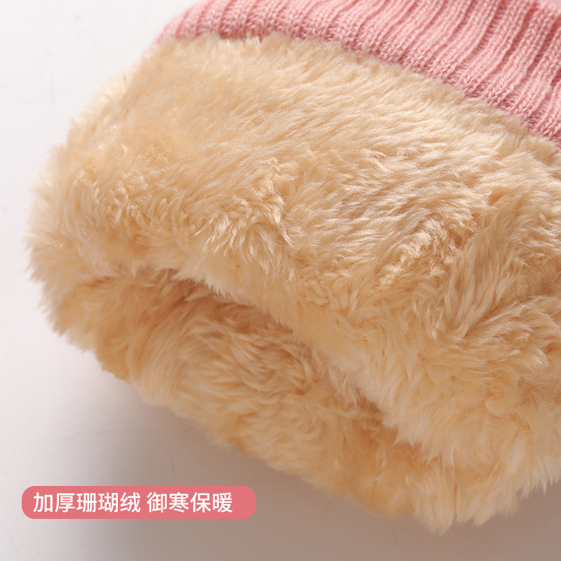 Cross-border winter children's ski gloves fleece-lined touch screen riding five-finger non-slip windproof warm gloves for children and students