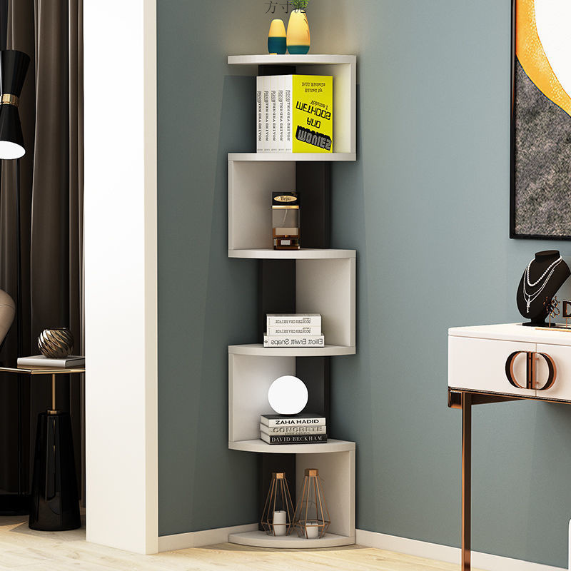 Угловой шкаф для хранения, простой напольный книжный шкаф для гостиной