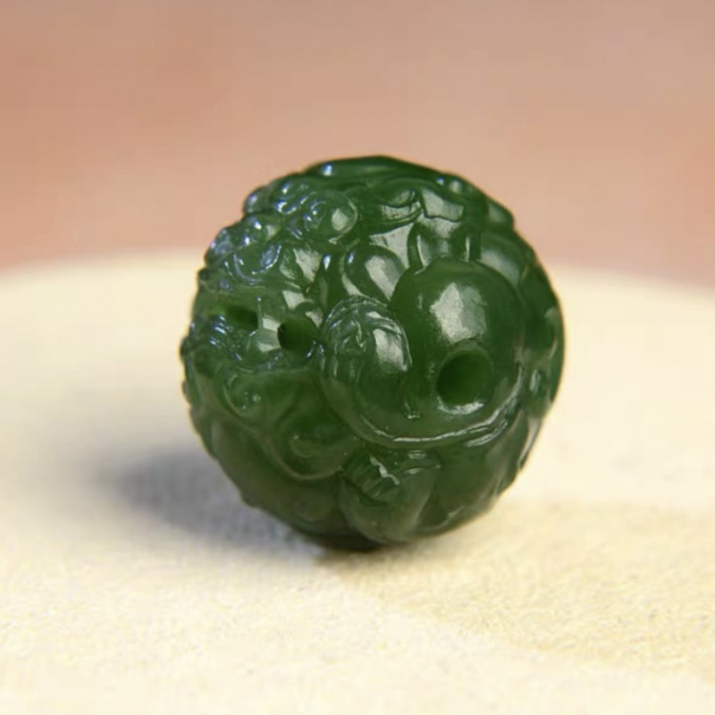 Factory [3340 people] natural Hetian jade jasper bracelet with beads pixiu scattered round beads single Wen play bi direct
