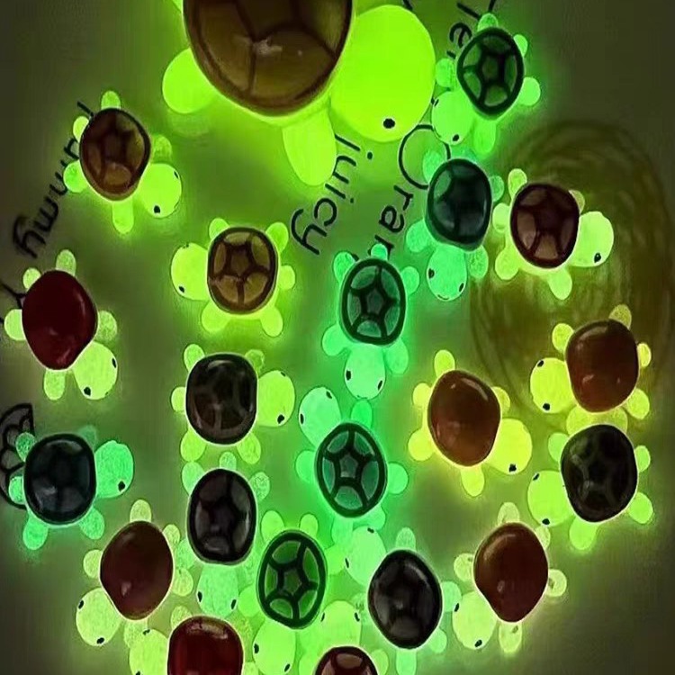 Internet Celebrity Cartoon Turtle Series Micro-Scenery Fish Tank Landscaping Ornaments Cute Colorfulful Little Turtle Luminous Ornaments