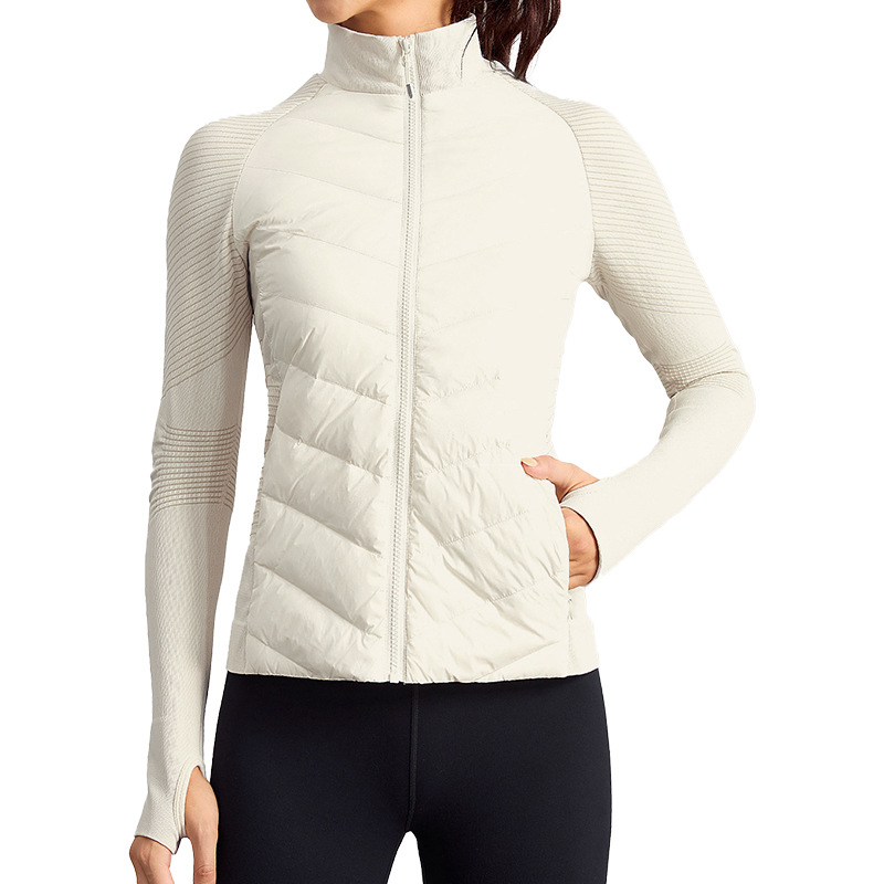 Outdoor Yoga Sports down Jacket Women's Thin Ultra-Light Jacket Running Windproof Winter Goose down Fitness Clothing Lulu