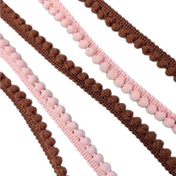 Small Bud Edge Dense Hair Ball Machine Woven Crochet Lace Caterpillar Clothing Clothing Accessories Curtain Carpet Lace in stock