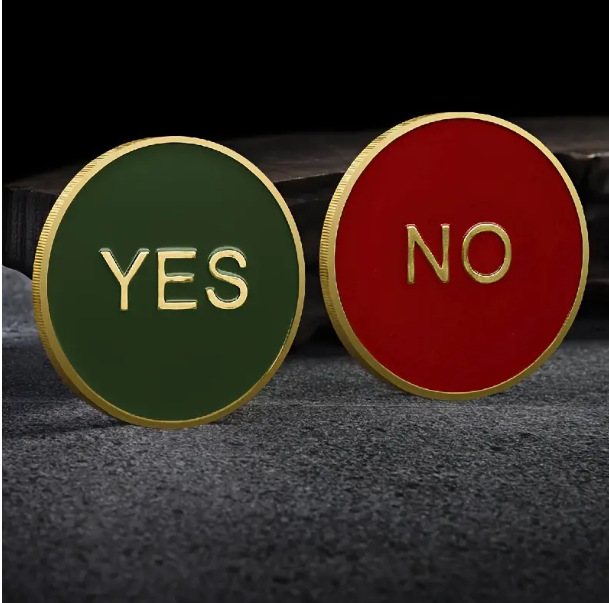 Yes/No Decision Coin Play Lucky Wishing Coin Props Toy Creative Gift Commemorative Coin Niche High-End Gift