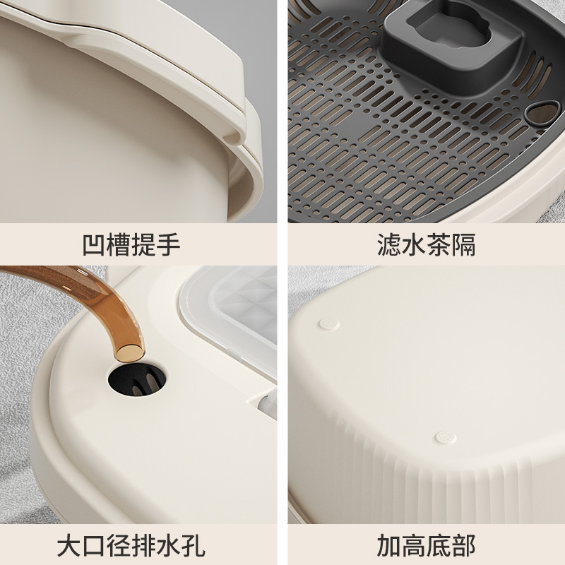 Short Tea Bucket Household Tea Table Waste Water Tea Slag Bucket Dry and Wet Separation Gongfu Tea Tea Set Accessories Small Drain Bucket