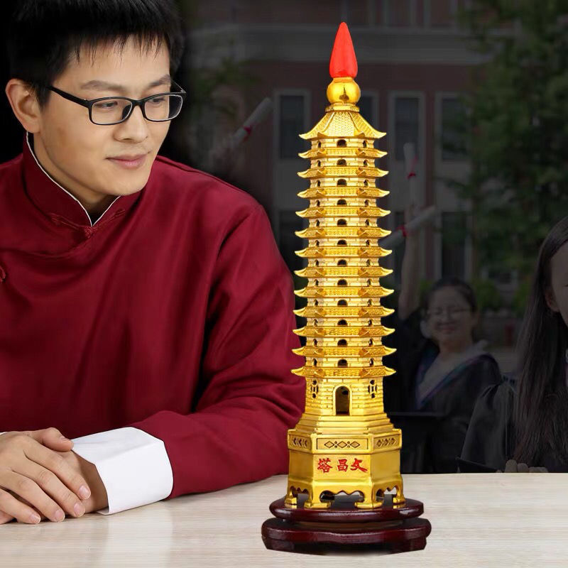 Wenchang Tower Decoration 13-storey Pure Copper 13-storey Office Desk Study 9-storey Crafts Flagship Store 2024