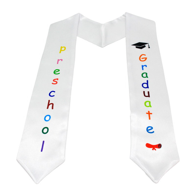 European and American Children's Ribbon Academic Dress Graduation Honor Preschool Kindergarten Awarded Etiquette Belt Double Printed Shawl