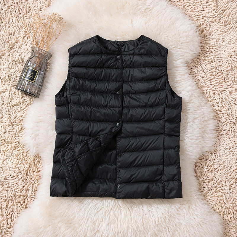 2024 autumn and winter light down liner down vest women's versatile two-wear single-breasted light down vest wholesale