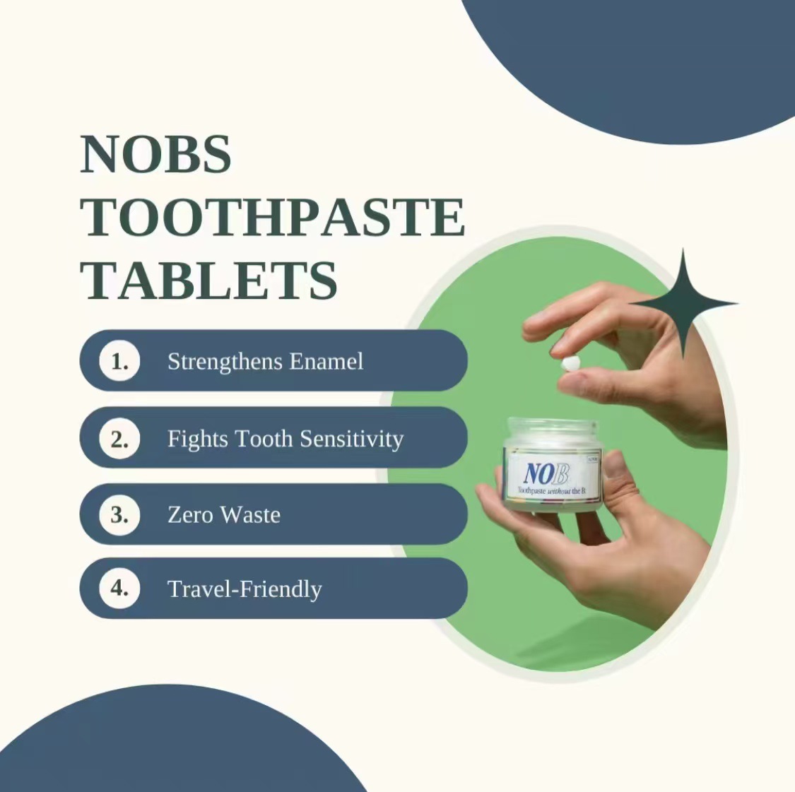 Carefully Selected European and American Cross-Border Popular Spot Nob Toothpaste Tablets Coconut Solid Toothpaste