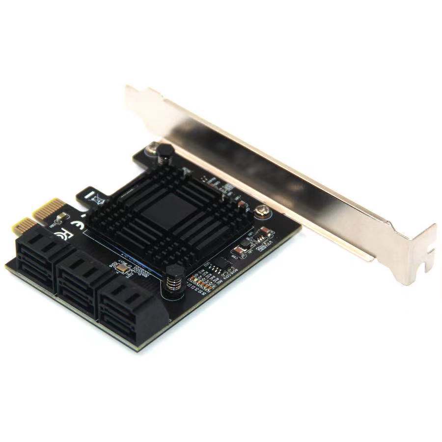 Pcie to 6-Port Sata3.0 Expansion Card Computer Case Sata Array Adapter Card High-Speed Card