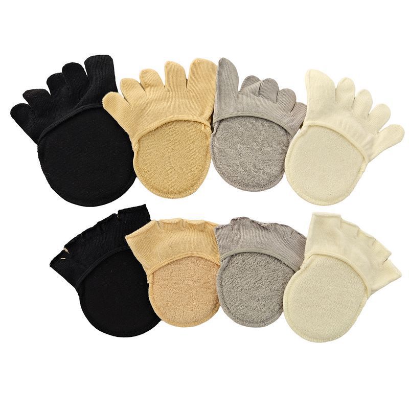 Five-Finger Socks, Summer Thin Half-Palm Socks, Towel Bottom Sponge Pads, Women's Invisible Forefoot Socks, Split-Toe High-Heeled Socks