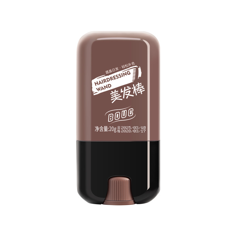 Bouc New Disposable Hair Dye Pen Does Not Fade, Covers Gray Hair, Plant-Based, Does Not Damage Hair, Black Tea Color