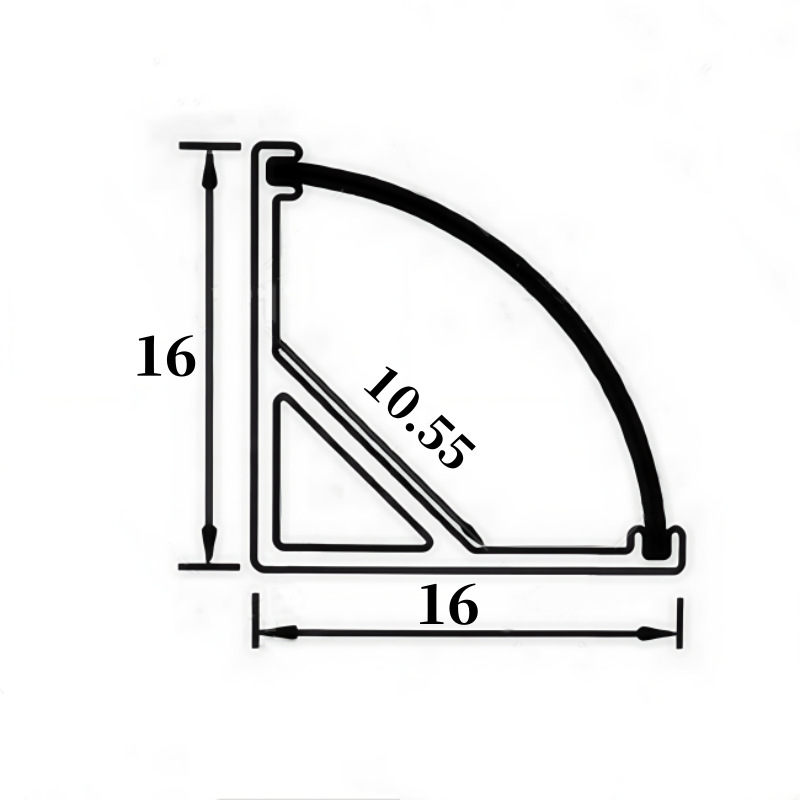 Led Linear Light Housing Kit Hard Light Strip Milky White 45 Degree 90 Degree V-Shaped Aluminum Profile 1616 Led Light Housing