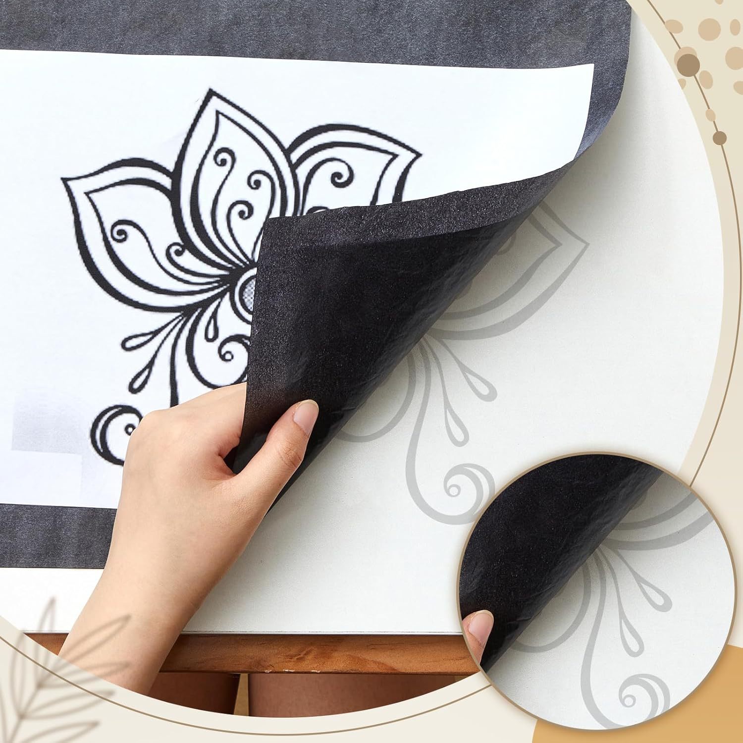 Large copy paper 20.3 inches 51.6cm transfer paper single-sided black copy paper rubbings tracing painting copy