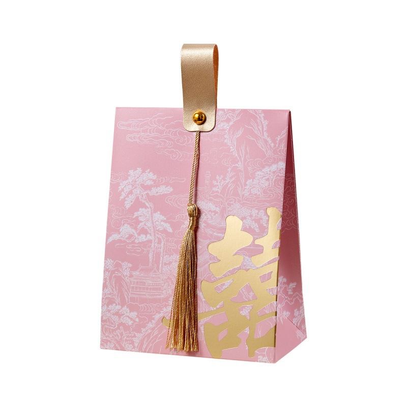 Sugar Box for Wedding, High-End Wedding Accompaniment Gift Box, Candy Handbag, Empty Wedding Candy Box Wholesale