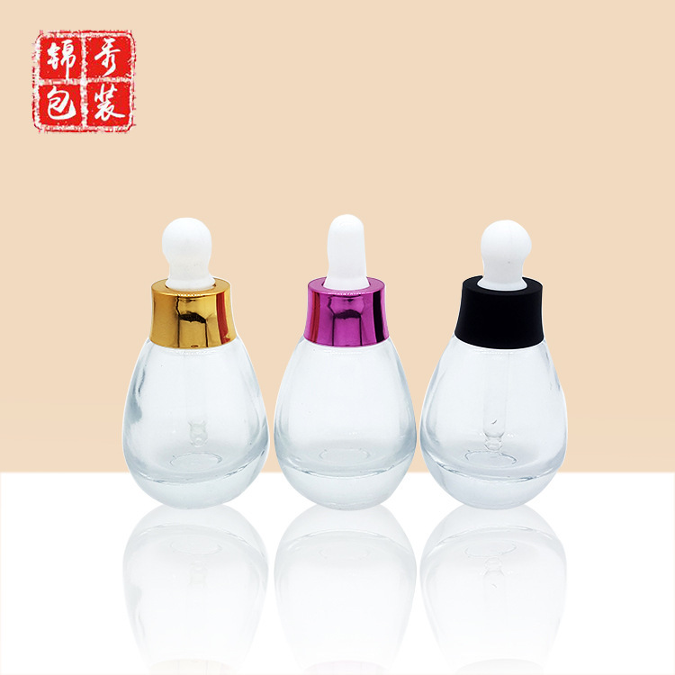 Упаковка Jinxiu 30 мл маленький флакон для эссенции в форме лампочки, оригинальный флакон с капельницей для эфирного масла, стеклянный косметический флакон