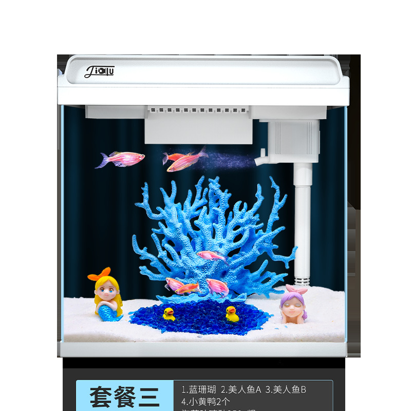 Living Room Desktop Aquarium Household Small Ultra-White Glass Fish Tank Ecological Landscaping Tank Dropshipping Wholesale