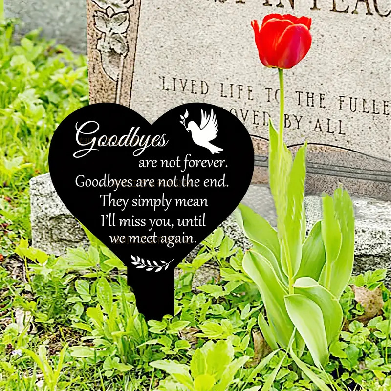 Waterproof Acrylic 2D Sympathy Tombstone Memorial Garden Pile Decoration for Easter Memorial Lover