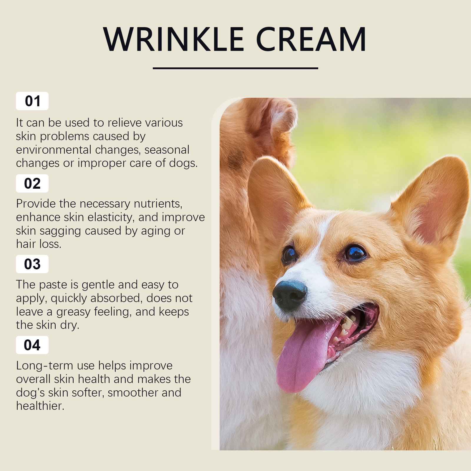Yegbong Dog Skin Care Cream Dog Skin Care Moisturizing Anti-Scratch Smooth Skin
