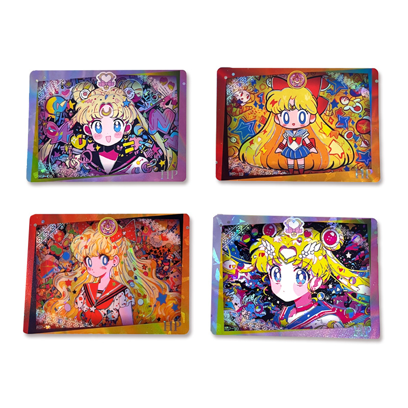 Sailor Moon Flash Card Time Agent Animation Game Peripheral Laser Card Uv Window Collection Card Customization