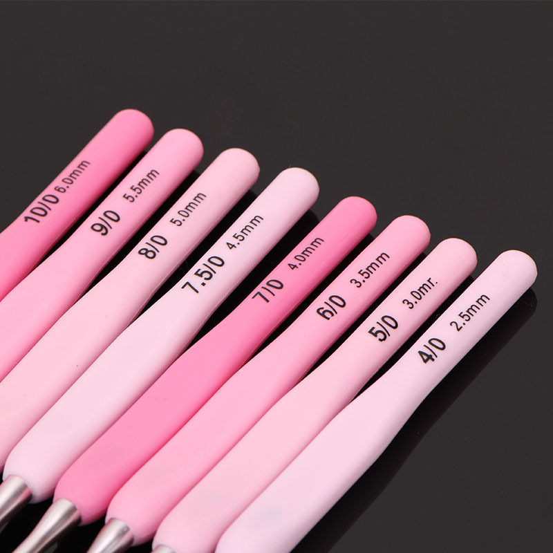 Hook Crochet Tool Full suit Handmade Soft Handle Woven Bag Stainless Steel Crochet