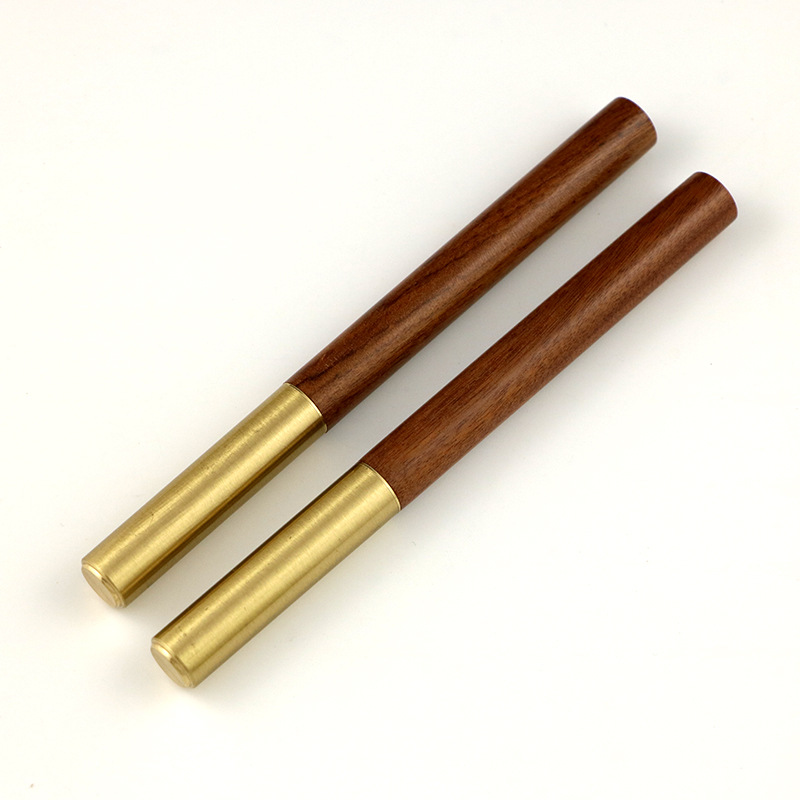 Supply thread rotating pen cover brass natural color wood pen laser printing business gift wood pen