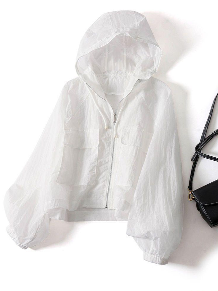 2025 New Arrival Sun-Protective Clothing Women's Anti-Ultraviolet Light Summer Fashionable Loose Hooded Zipper Thin Casual