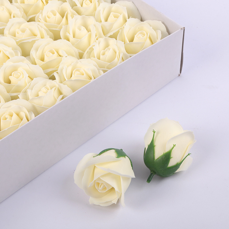 Source Factory Three-Layer Rose Soap Flower with Base, Valentine's Day Gift Box Single Bouquet Flower
