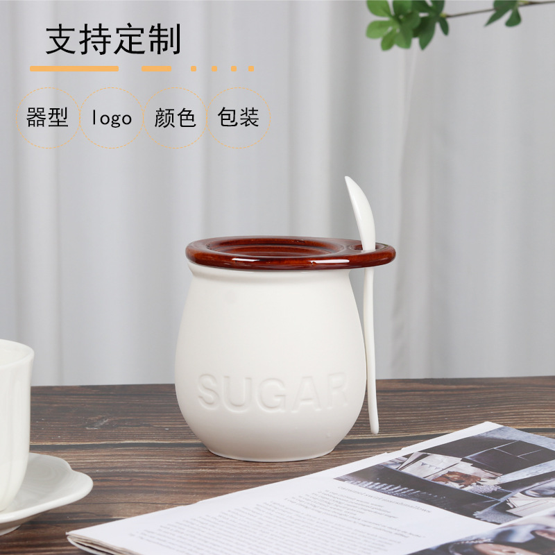 Керамическая сахарница с цветным сочетанием, ретро банка для приправ с крышкой, домашняя банка для жира, банка для кофе, сахарница