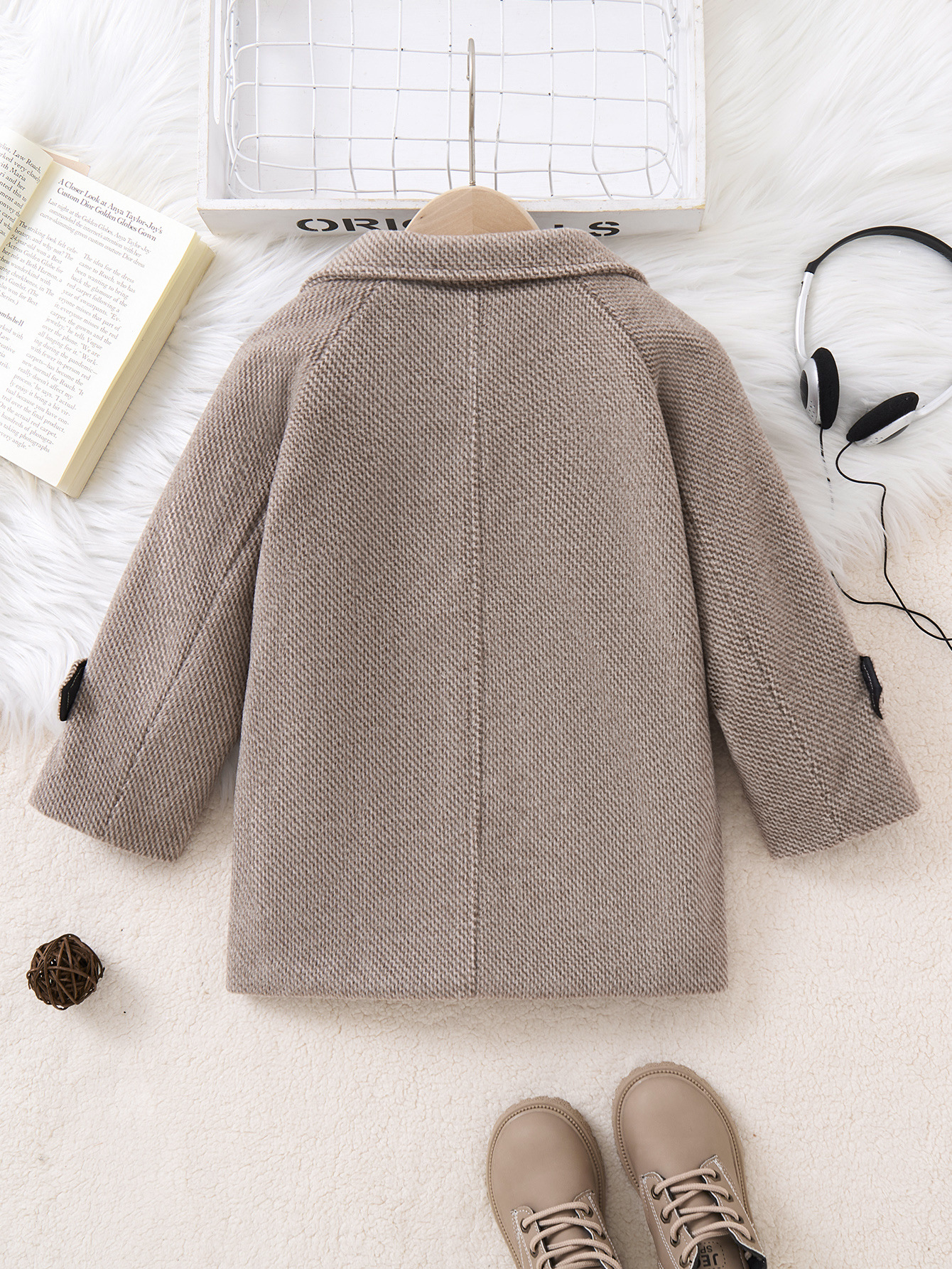 Boys Woolen Coat Woolen Coat 2024 Autumn and Winter New Children's Wear Children's Baby Stylist Thickened Small Suit Trendy