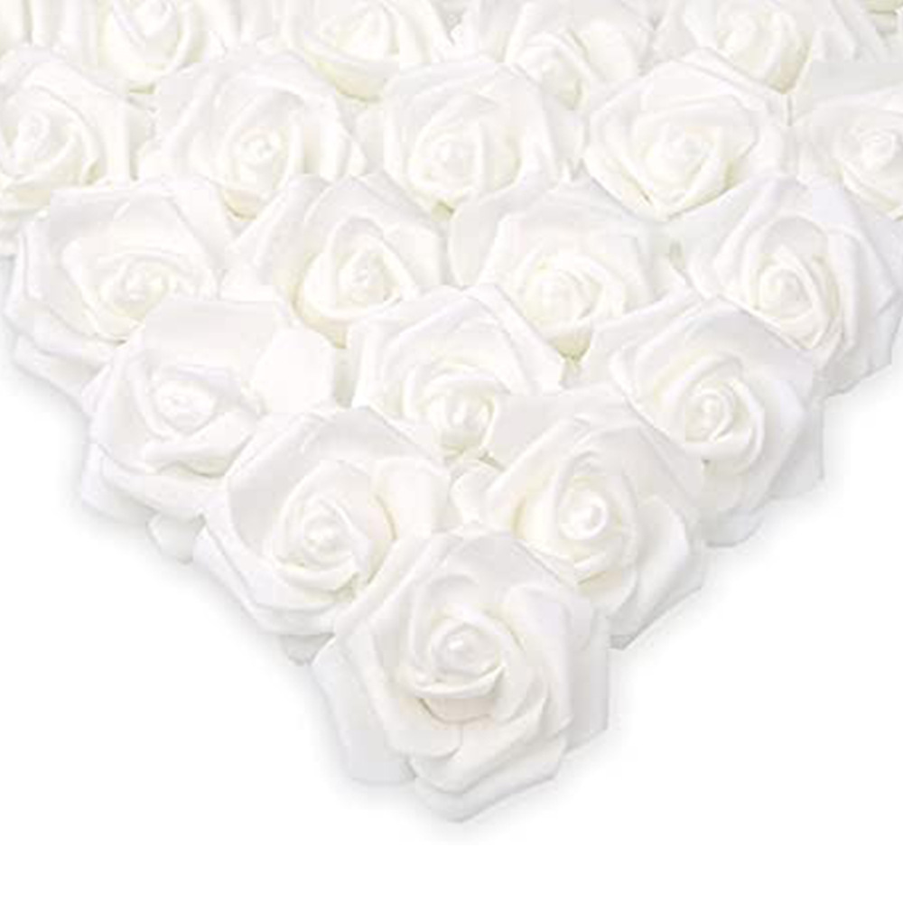 in stock 7cm simulation foam rose flower wedding home decoration flower wreath with flower pe rose flower head wholesale