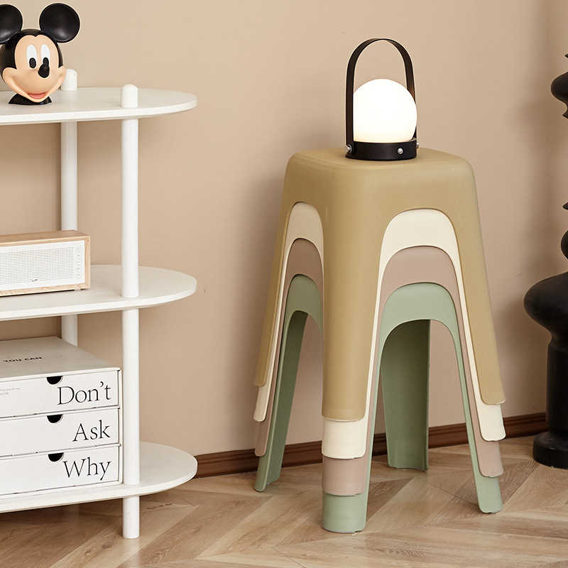 Утолщенный пластиковый табурет для взрослых, простой табурет с кожаным узором, складная пластиковая скамейка, обеденный стул, оптовая продажа высокого табурета