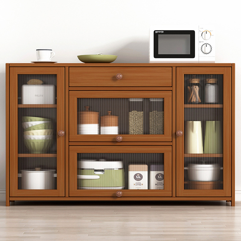 Household Modern Simple Solid Wood Multi-layer Sideboard Cabinet Storage Multi-functional Floor-standing Indoor Cupboard Storage Cabinet