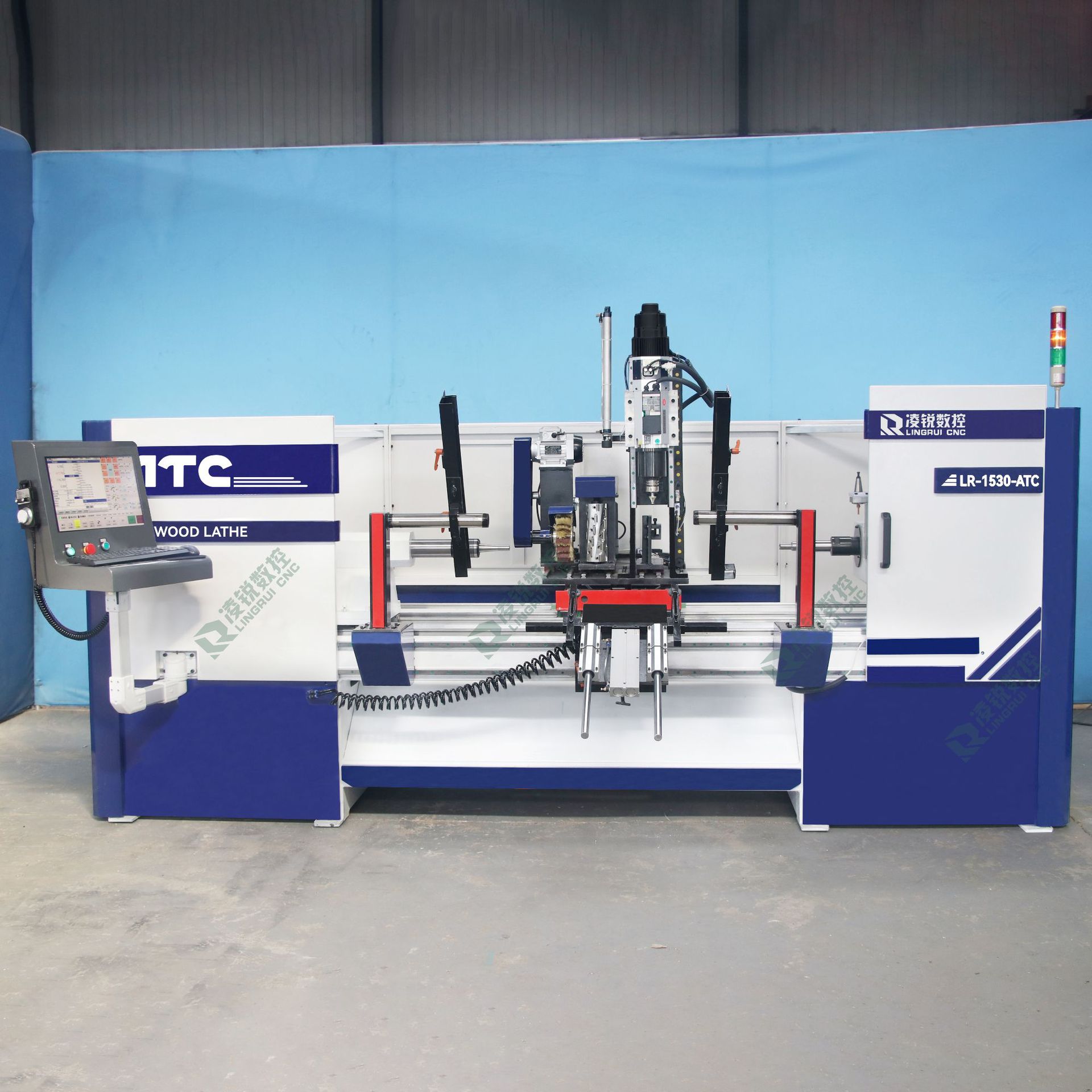 High-End Automatic Straight-Through Tool Changer Cnc Woodworking Turning and Milling Composite Machining Center Lathe with Protective Cover Including Freight