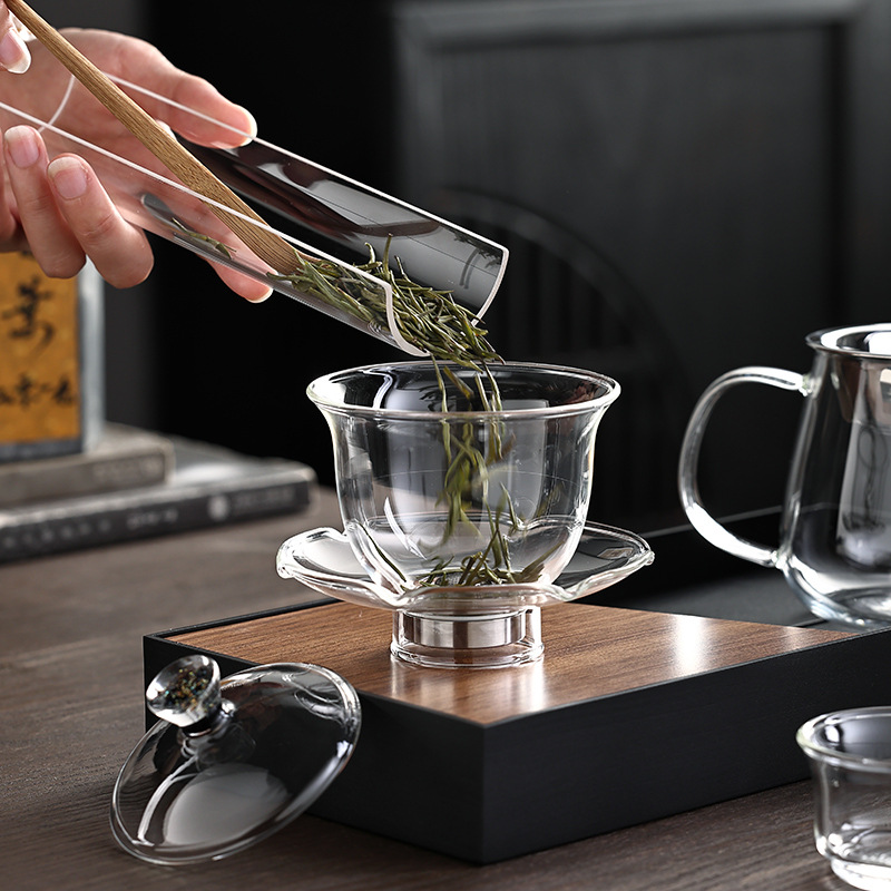 Lazy Person's Tea Brewing Gadget, Fully Automatic Glass Household Tea Set for Drinking Tea, High-End Teapot and Teacups